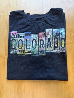 Instant Message Groovy Colorado T-Shirt Size 1X Heather Charcoal